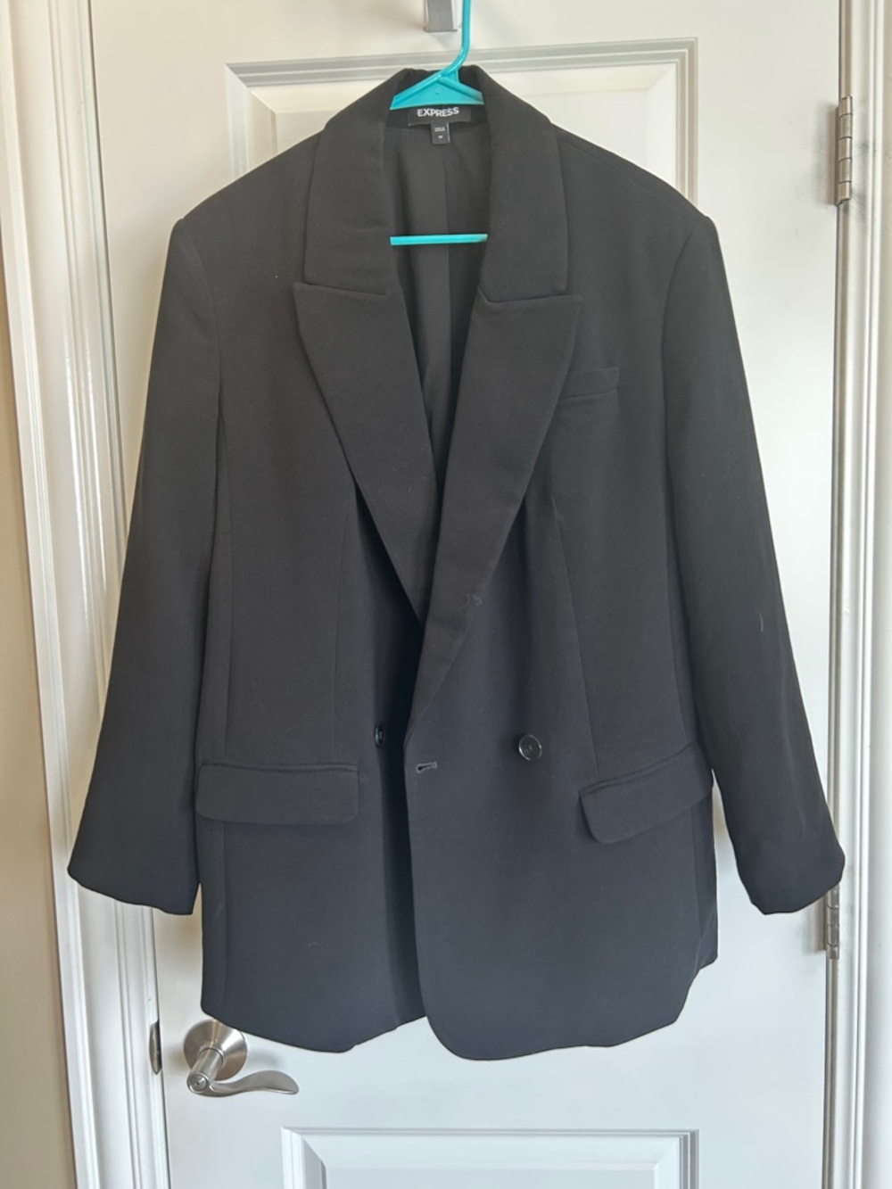 Express Black Double-Breasted Oversized Blazer